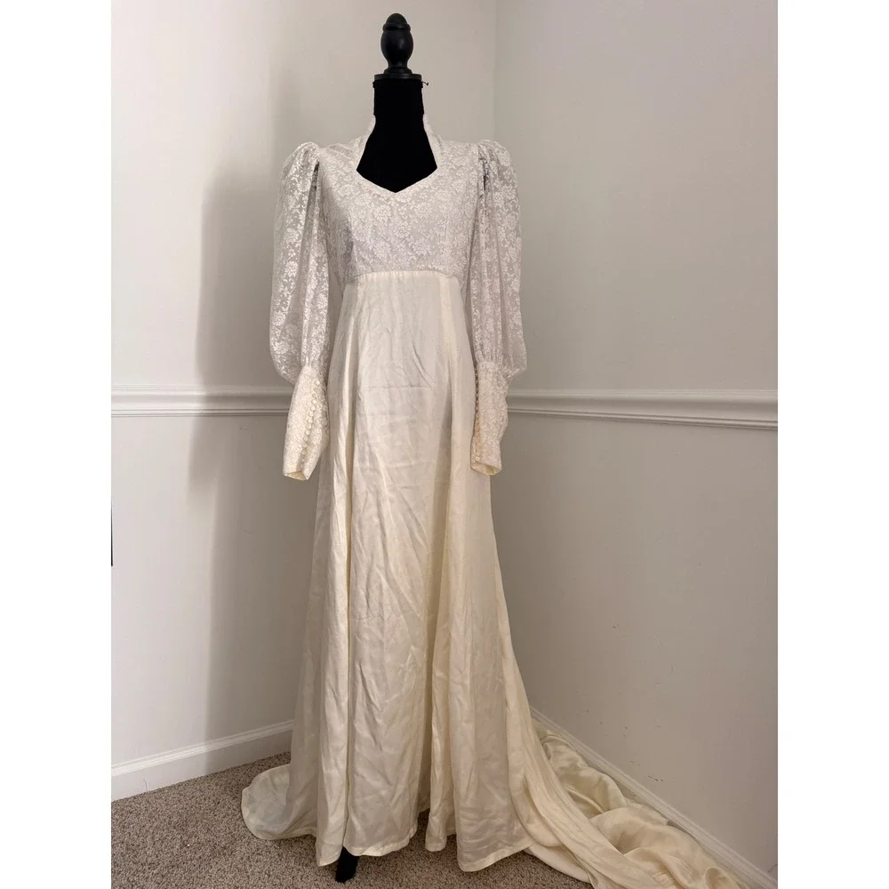 70s lace wedding dress Sustainable Vintage Wedding Dresses